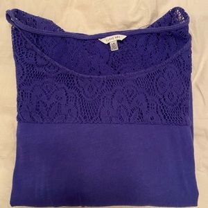 Purple Lacy Long Sleeved Tee